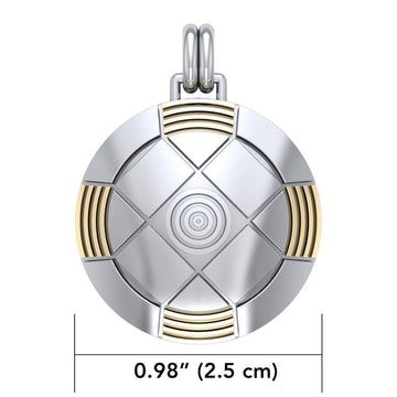 Protection and Centralization Sterling Silver with 14K Gold Accent Pendant by Sibylle Grummes MPD4809